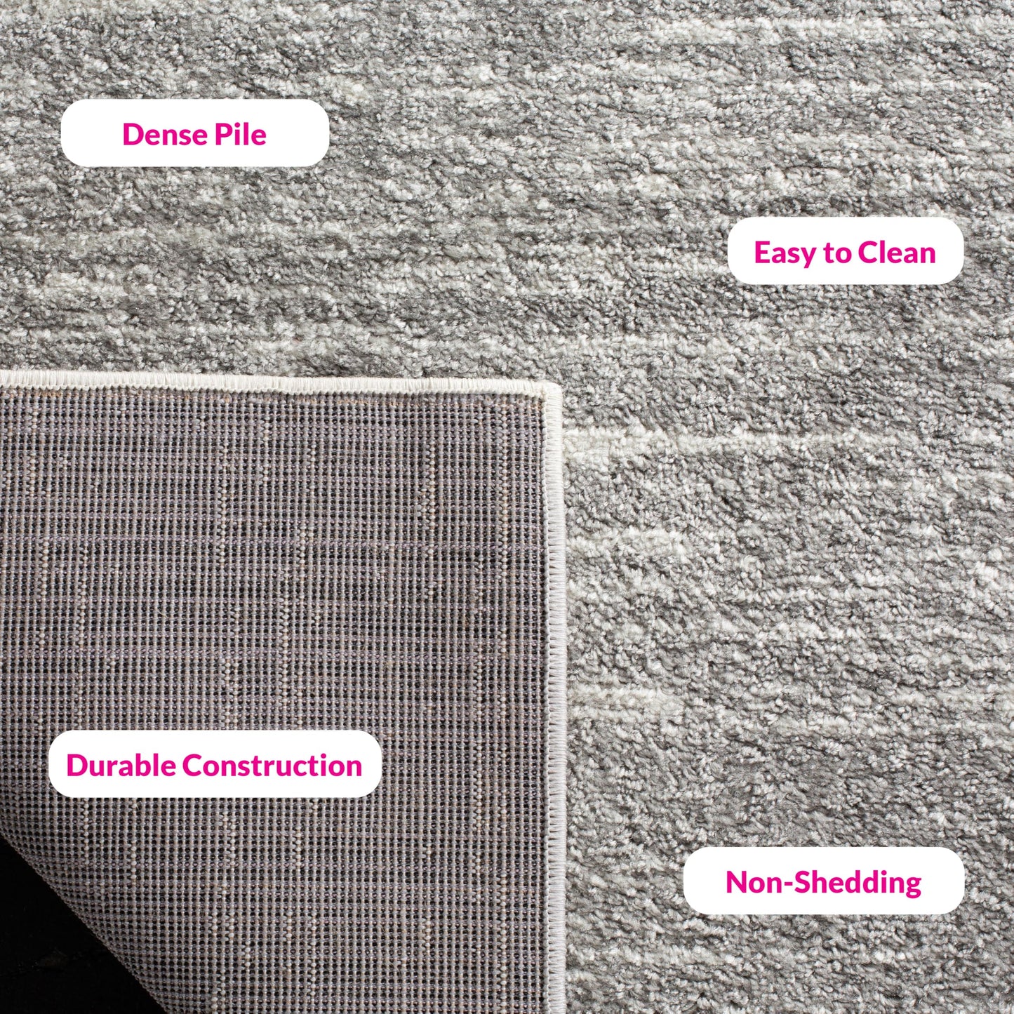 SAFAVIEH Area Rug 8x10 - Adirondack Collection - Large - Ivory & Silver, Modern Ombre Design, Non Shedding & Easy to Clean, Ideal for Living Room, Bedroom, Office, Dining Space (ADR113B)