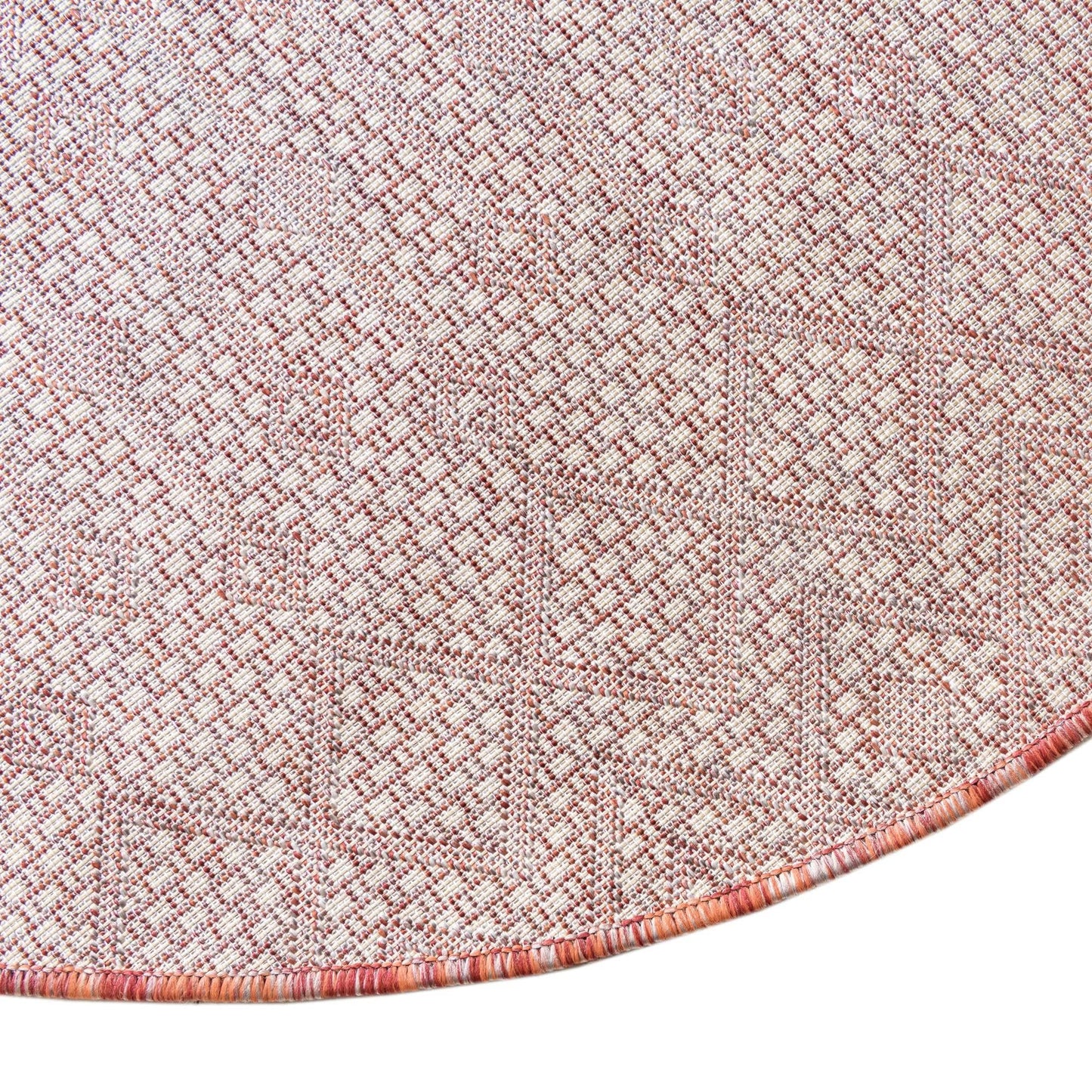 Unique Loom Outdoor Trellis Collection Area Rug - Tribal Trellis (5' 3" x 8' Oval, Rust Red/ Ivory)