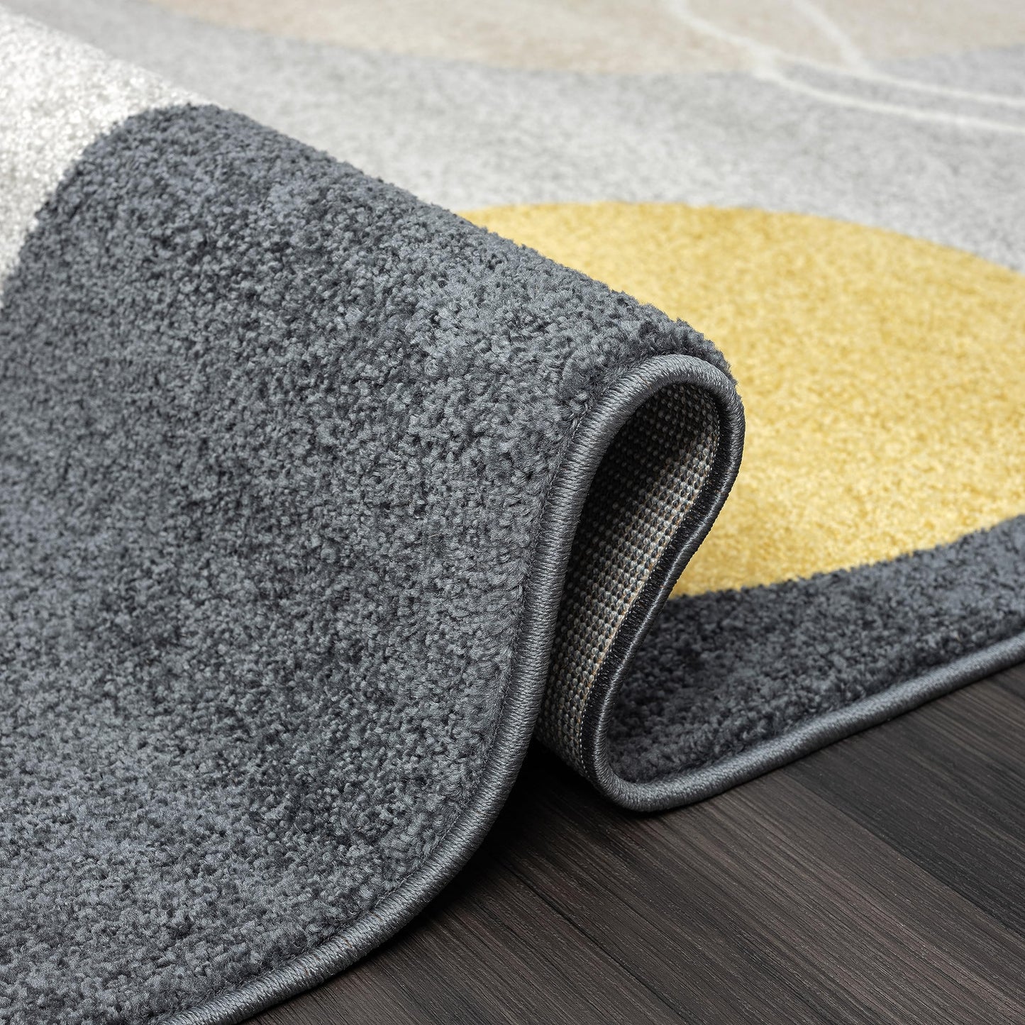 Abani Deco Collection Area Rug - Grey Minimalist Design -4' x 6' - Easy to Clean - Durable for Kids and Pets - Non-Shedding - Medium Pile - Soft Feel - for Living Room, Bedroom & Office