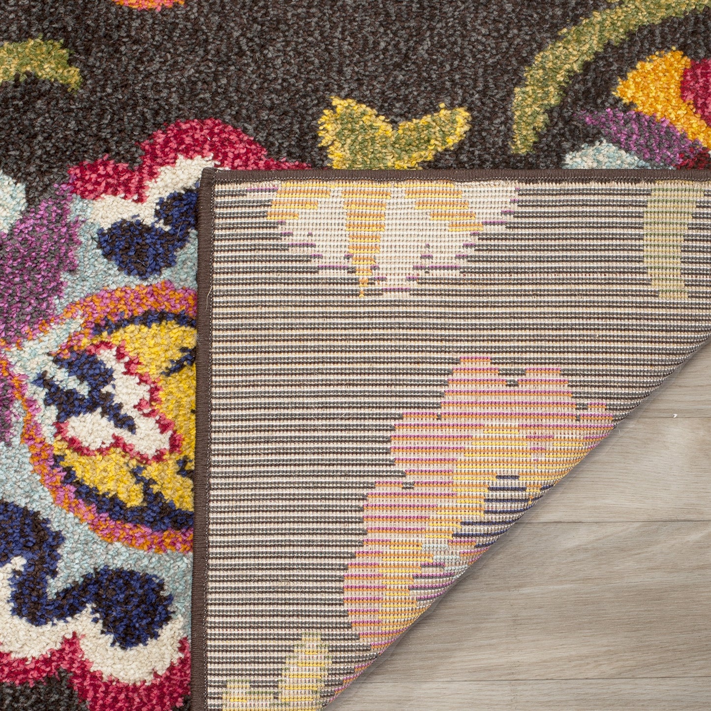 SAFAVIEH Monaco Collection Runner Rug - 2'2" x 8', Brown & Multi, Boho Floral Design, Non-Shedding & Easy Care, Ideal for High Traffic Areas in Living Room, Bedroom (MNC229B)