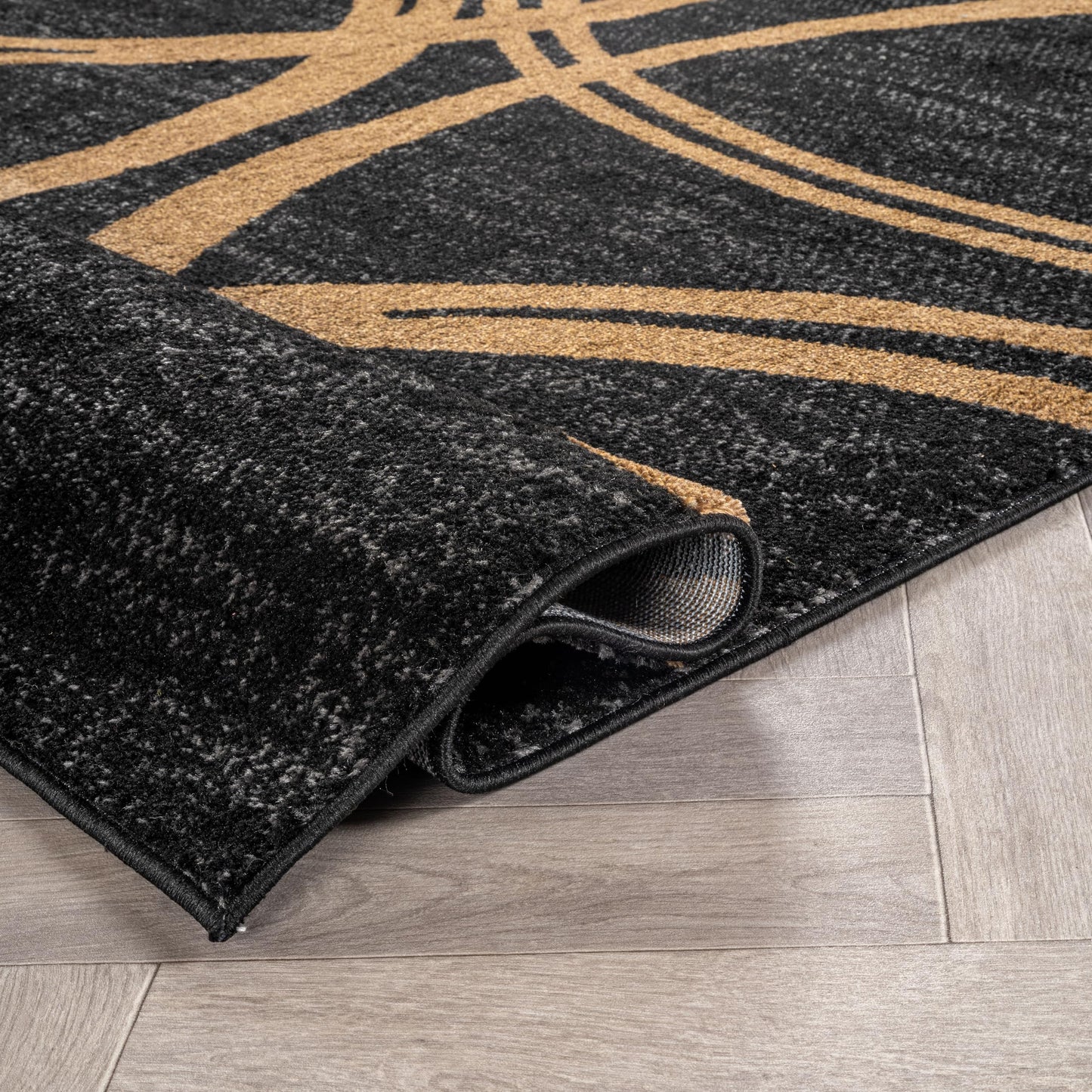 Rugshop Modern Wavy Circles Design Non-Shedding Area Rug, Carpet for Living Room, Dining Room, or Office,Grand Room,Open Spaces 5'3" x 7'3" Camel