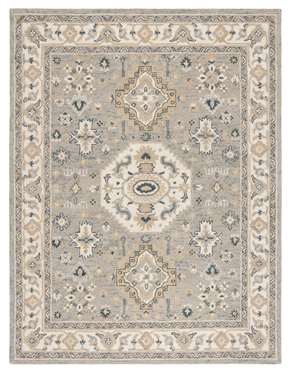SAFAVIEH Aspen Collection Area Rug - 9' x 12', Moss & Ivory, Handmade Traditional Wool, Ideal for High Traffic Areas in Living Room, Bedroom (APN601W)