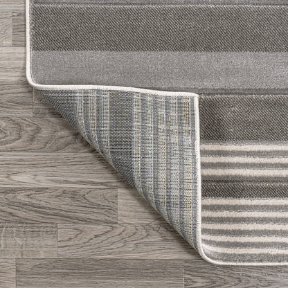 JONATHAN Y Striped Circles Gray/Yellow/Cream Indoor Area Rug 3X5 ft, Nicky Geometric for Living Room, Bedroom, Kitchen, Office, Easy-Cleaning, High Traffic, Pet-Friendly, Non-Shedding UNQ100A-3