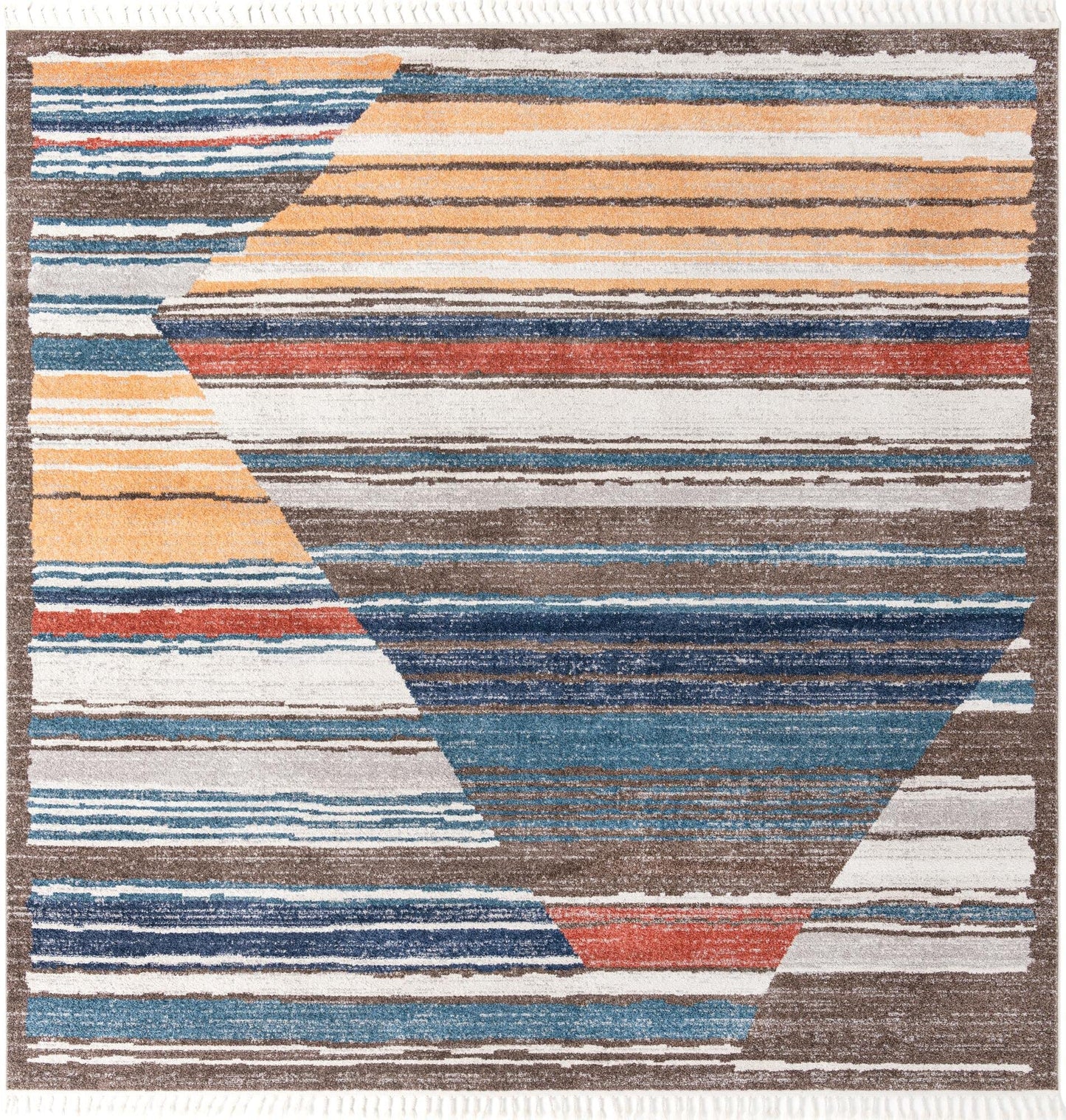 Unique Loom Aramis Collection Area Rug - Zoe (Square 12' 0" x 12' 0", Multi/Blue)