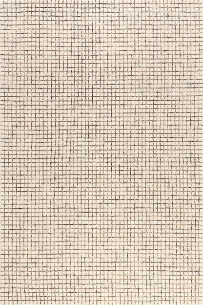 Rugs USA Melrose Cream, 7'6" x 9'6", Handmade, Checked, Wool, Soft and Cozy, High Traffic, Stain Resistant, Easy Clean, Durable Area Rug for Bedroom, Living Room, Dining, Den, Entryway