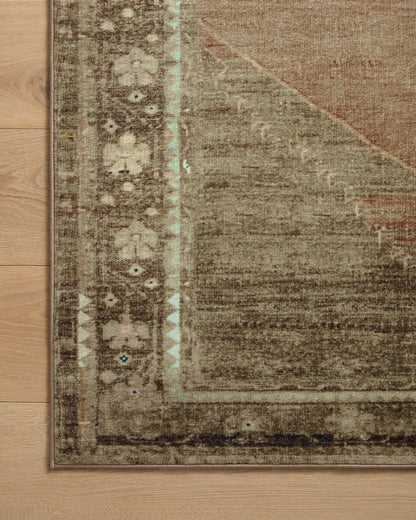 Loloi Magnolia Home by Joanna Gaines Sinclair Collection SIN-06 Clay/Tobacco 8'-6" x 11'-6", .25" Pile Height, Machine Washable, Area Rug