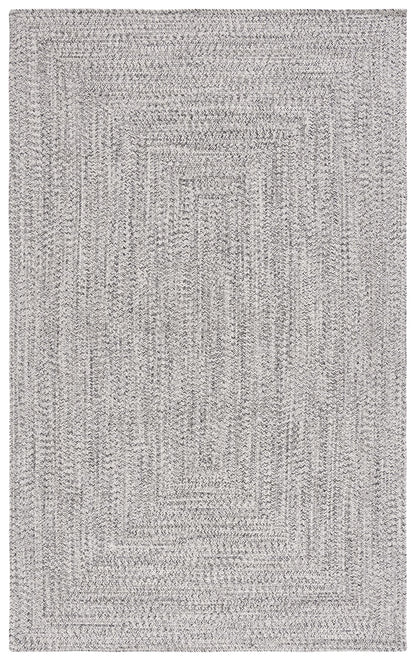 SAFAVIEH Washable Rug Outdoor Braided Collection - 5' x 8', Grey & Ivory, Handmade & Reversible, Non-Shedding & Easy to Clean, Ideal for Patio, Backyard, Mudroom (BRA201F)
