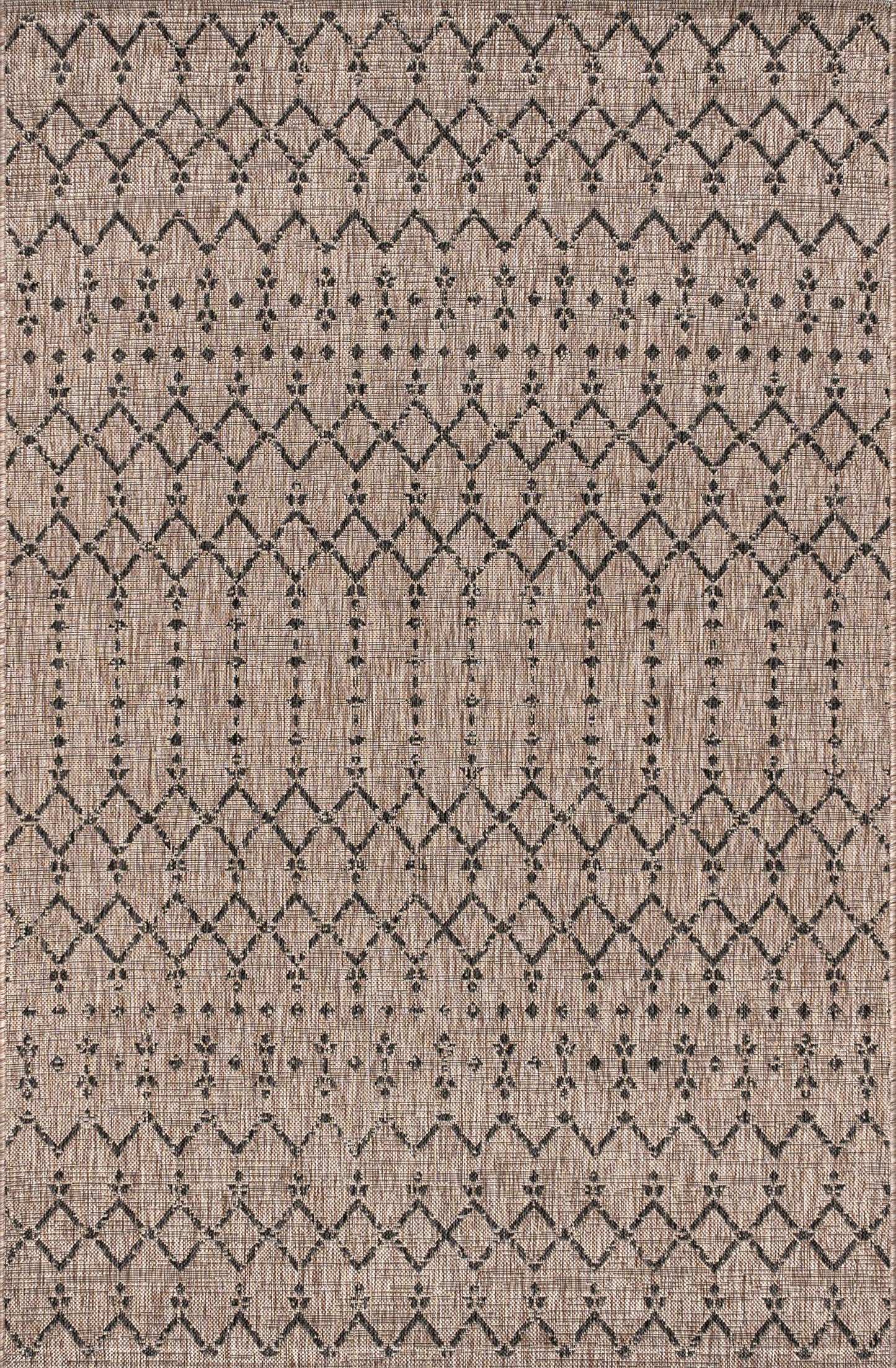 JONATHAN Y Moroccan Geometric Indoor Outdoor Area Rug 5X8 Natural/Black, Ourika Textured Weave for Backyard, Patio, Porch, Easy-Cleaning, High Traffic, Pet-Friendly, Non-Shedding (SMB108D-5)