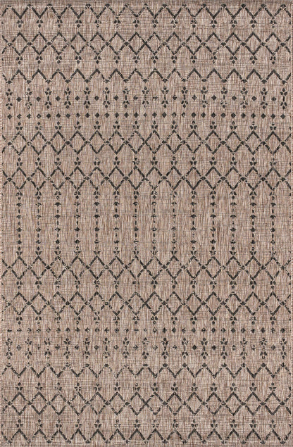 JONATHAN Y Moroccan Geometric Indoor Outdoor Area Rug 5X8 Natural/Black, Ourika Textured Weave for Backyard, Patio, Porch, Easy-Cleaning, High Traffic, Pet-Friendly, Non-Shedding (SMB108D-5)
