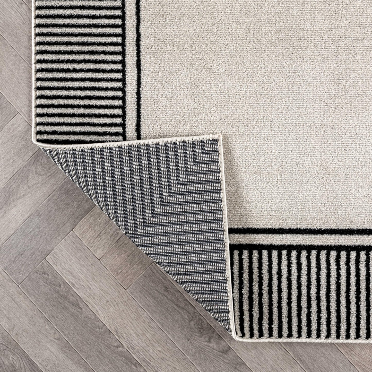 Rugshop Modern Distressed Bordered Indoor Area Rug for Living Room,Bedroom,Kitchen Rug Low Pile Rug with Jute Backing 5' x 7' Cream