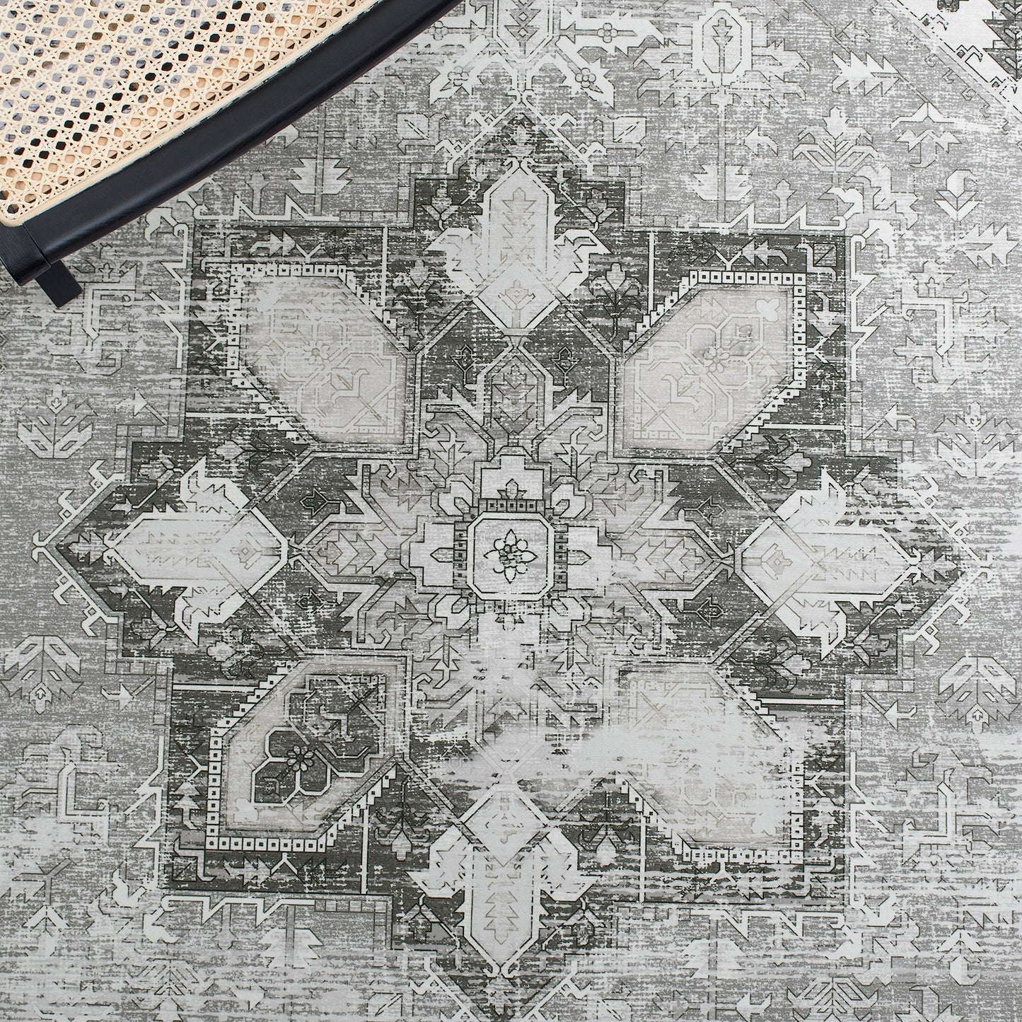 SAFAVIEH Washable Rug Tucson Collection - 4' x 6', Dark Sage & Ivory, Slip Resistant & Easy to Clean, Ideal for Foyer, Kitchen, Nursery, Office, Bedroom (TSN102F)