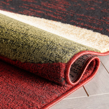 Well Woven Dulcet Bingo Red Modern Geometric Area Rug (5'3" x 7'3")