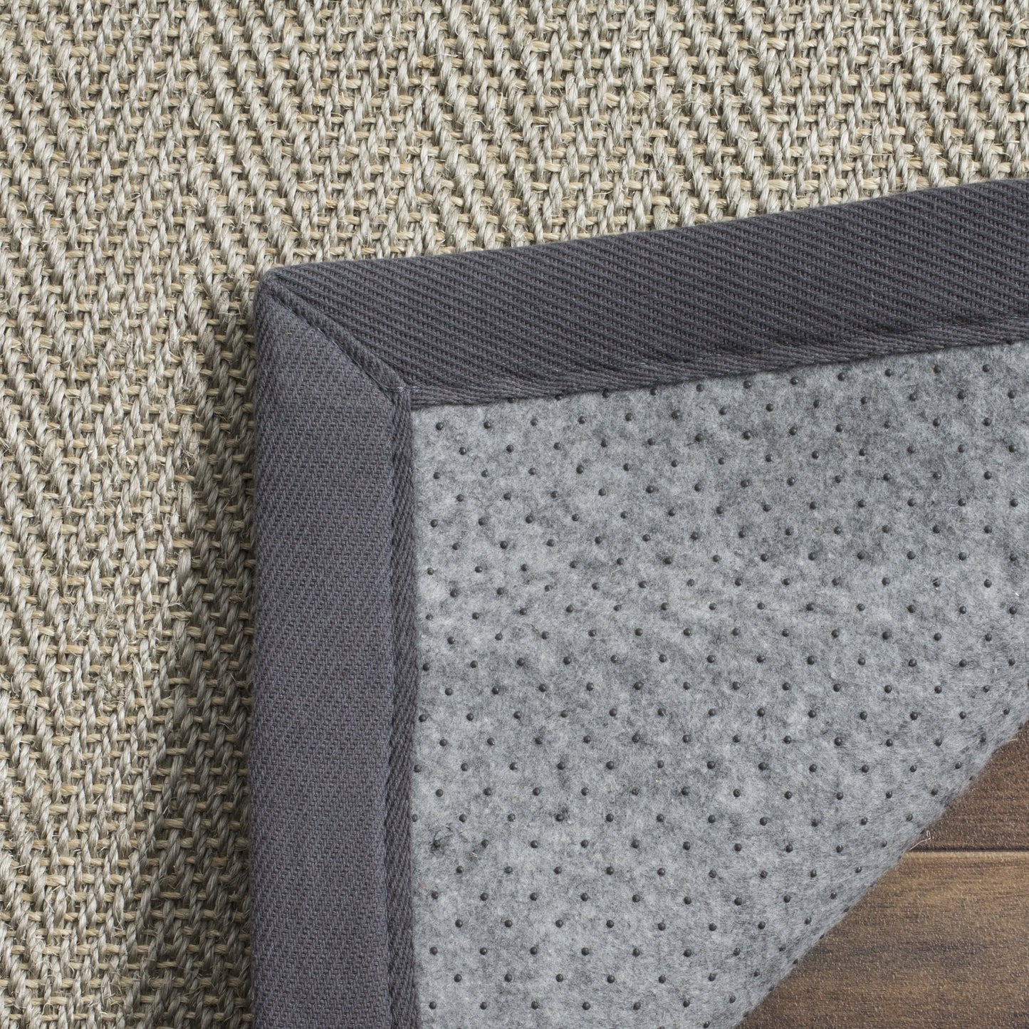 SAFAVIEH Natural Fiber Collection X-Large Area Rug - 2'6" x 22', Grey Brown & Grey, Border Herringbone Sisal Design, Easy Care, Ideal for High Traffic Areas in Living Room, Bedroom (NF444A)