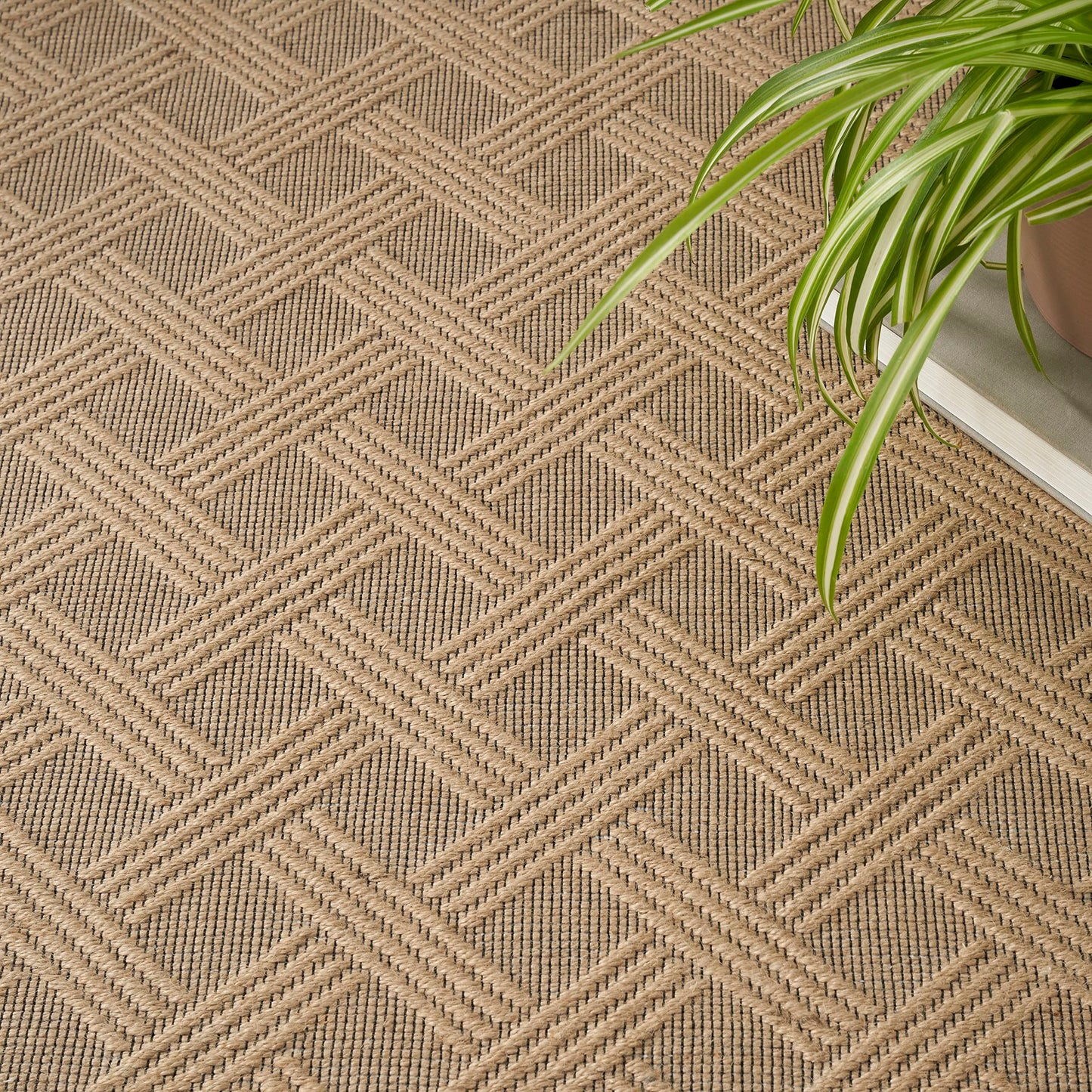 Nourison Home Washable Jute Natural 7'10" x 9'10" Area Rug - Easy Clean, Non Shedding, Bed Room, Living Room, Dining Room, Kitchen (8' x 10')