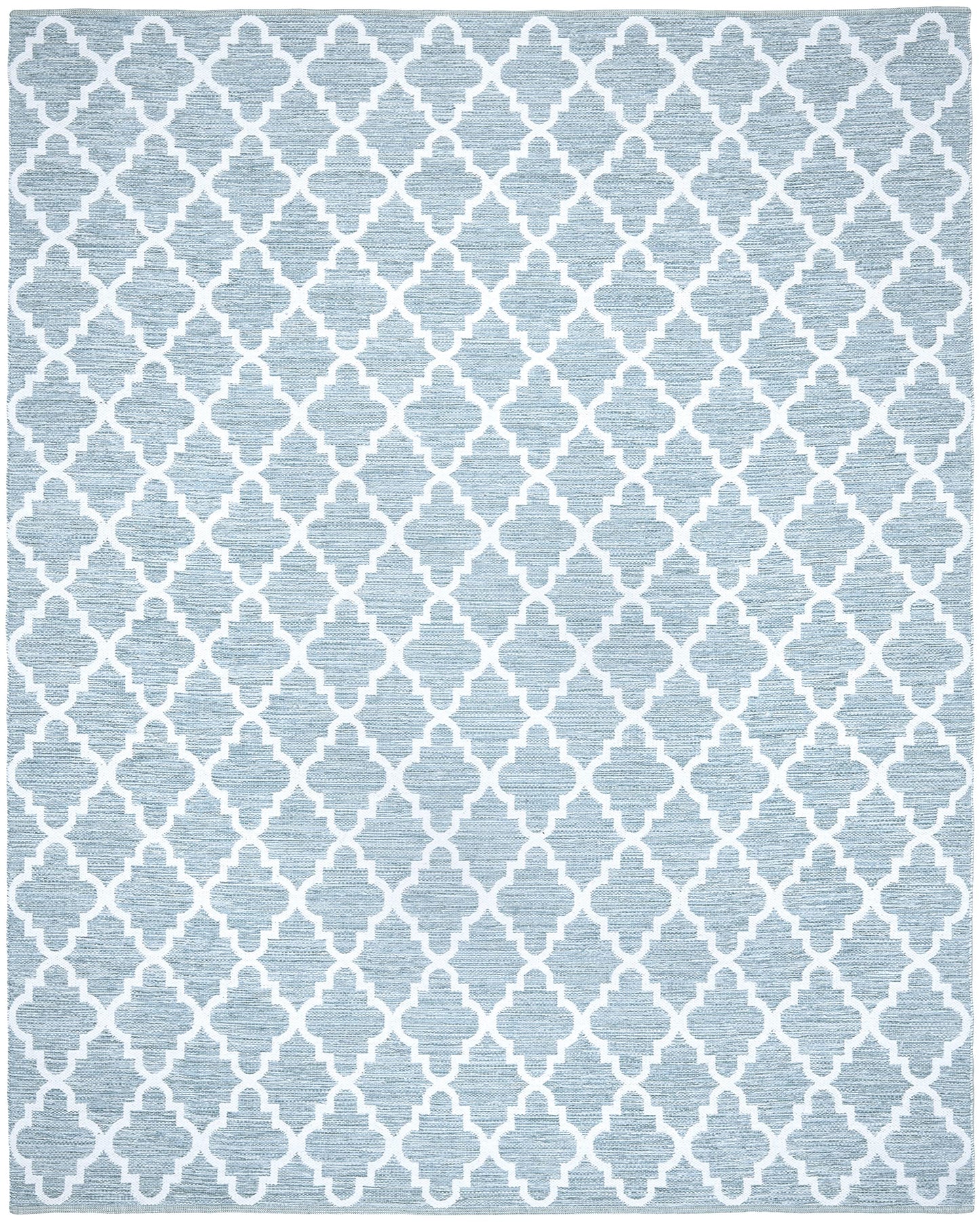 SAFAVIEH Area Rug 8x10 - Montauk Collection - Large - Light Blue & Ivory, Handmade Cotton, Trellis Pattern, Ideal for Living Room, Bedroom, Office, Dining Space (MTK810B)