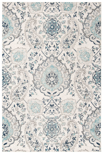 SAFAVIEH Madison Collection Area Rug - 5'3" x 7'6", Cream & Light Grey, Boho Chic Glam Paisley Design, Non-Shedding & Easy Care, Ideal for High Traffic Areas in Living Room, Bedroom (MAD600C)