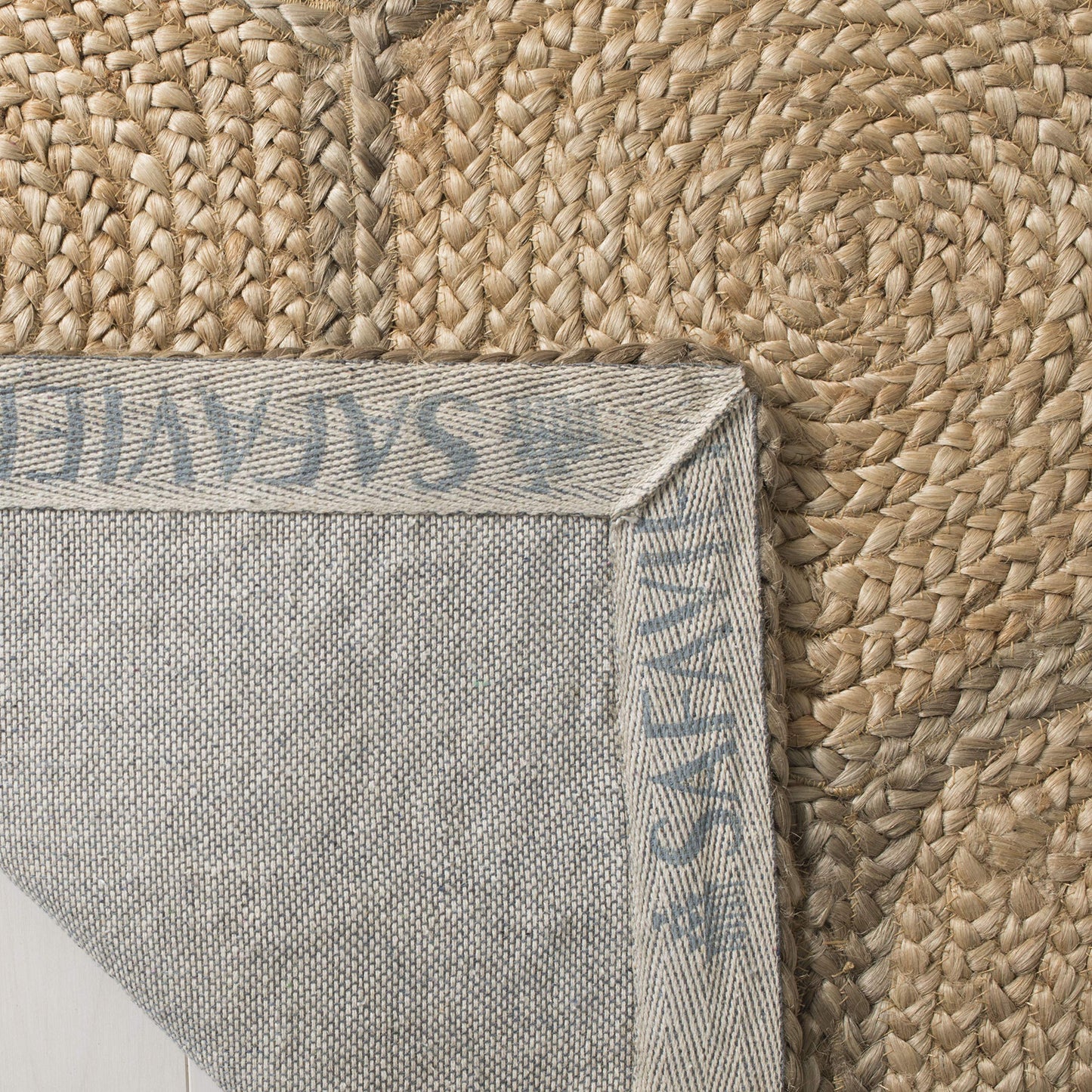 SAFAVIEH Natural Fiber Collection Area Rug - 10' x 14', Natural & Grey, Handmade Honeycomb Woven Jute, Ideal for High Traffic Areas in Living Room, Bedroom (NF882B)