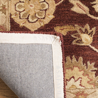 SAFAVIEH Anatolia Collection Accent Rug - 3' x 5', Red & Sage, Handmade Traditional Oriental Wool, Ideal for High Traffic Areas in Entryway, Living Room, Bedroom (AN556F)