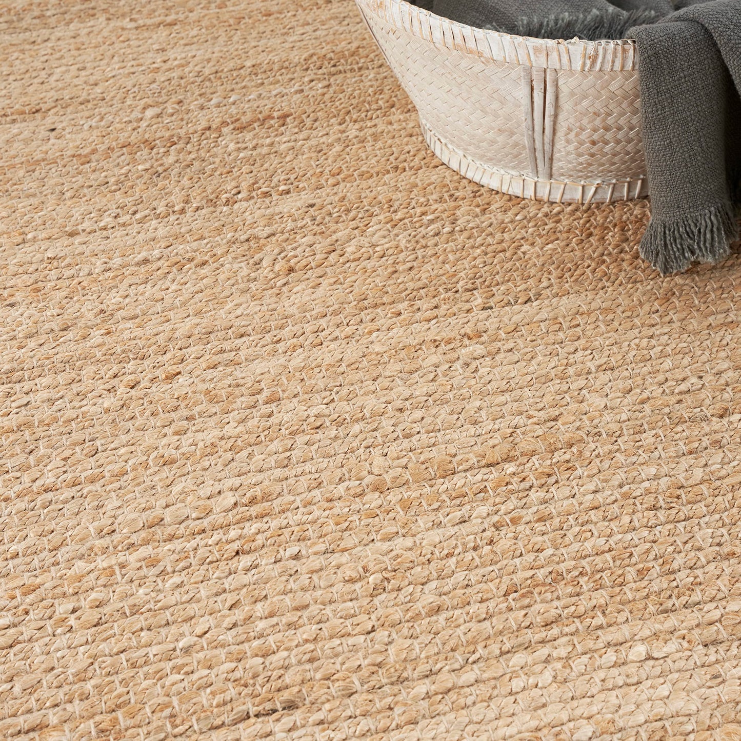 Nourison Home Natural Jute Bleached 6' x 9' Area Rug - Easy Clean, Non Shedding, Bed Room, Living Room, Dining Room, Kitchen (6' x 9')