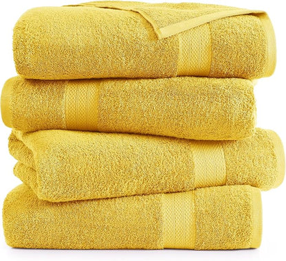 LANE LINEN Cotton Bath Towels Pack of 4