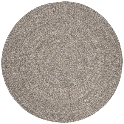 SAFAVIEH Braided Collection Area Rug - 5' Round, Ivory & Beige, Handmade Woven Cotton, Boho Reversible Style, Ideal for Living Room, Bedroom, Dining Space (BRD256B)