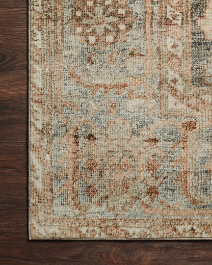 Loloi Margot Collection MAT-03 Ocean/Spice 7'-6" x 9'-6" Area Rug feat. CloudPile, No-Shed Easy Clean Large Patterned Area Rug for Living Room, Bedroom, Dining Area