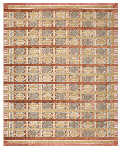 Nourison Home Nordic Rust Multicolor 8' x 10' Area Rug - Easy Clean, Non Shedding, Bed Room, Living Room, Dining Room, Kitchen (8' x 10')