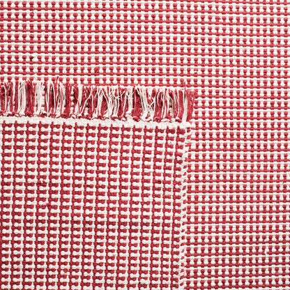 SAFAVIEH Area Rug 8x10 - Montauk Collection - Large - Ivory & Red, Handmade Flat Weave Cotton, Boho Farmhouse Design, Ideal for Living Room, Bedroom, Office, Dining Space (MTK340C)