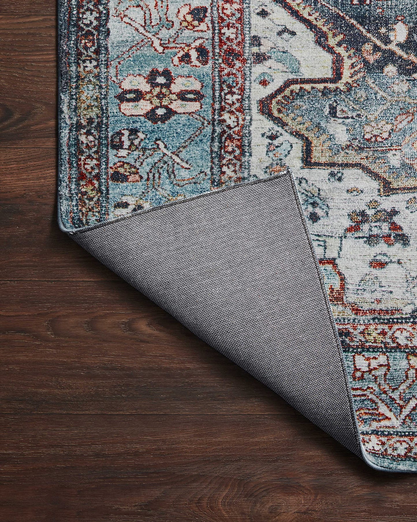 Loloi Margot Collection MAT-05 Ocean/Brick 2'-6" x 7'-6" Runner Rug feat. CloudPile, No-Shed Easy Clean Large Patterned Area Rug for Living Room, Bedroom, Dining Area