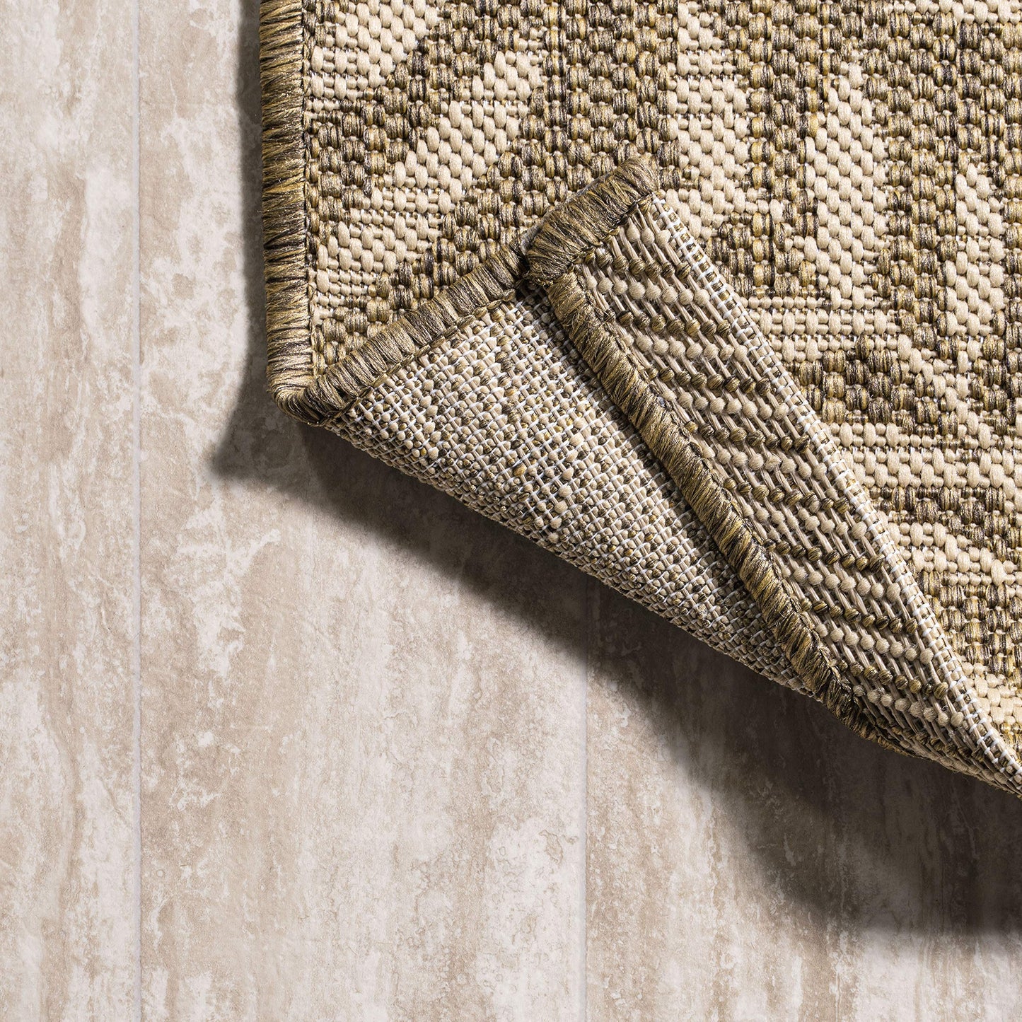 JONATHAN Y Palm Frond Indoor Outdoor Area Rug 8X10 Brown/Beige, Nevis for Backyard, Patio, Porch, Easy-Cleaning, High Traffic, Pet-Friendly, Non-Shedding (SMB119A-8)