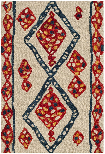 SAFAVIEH Aspen Collection Accent Rug - 2' x 3', Ivory & Multi, Handmade Moroccan Boho Tribal Wool, Ideal for High Traffic Areas in Entryway, Living Room, Bedroom (APN702A)