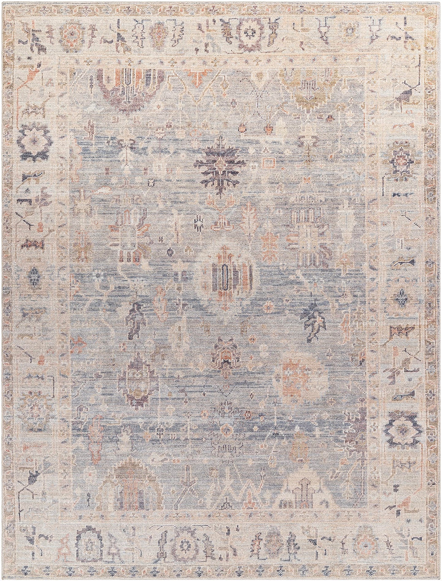 Livabliss x Becki Owens Marlene Vintage Medallion Area Rug, 6'7" x 9', Pale Blue