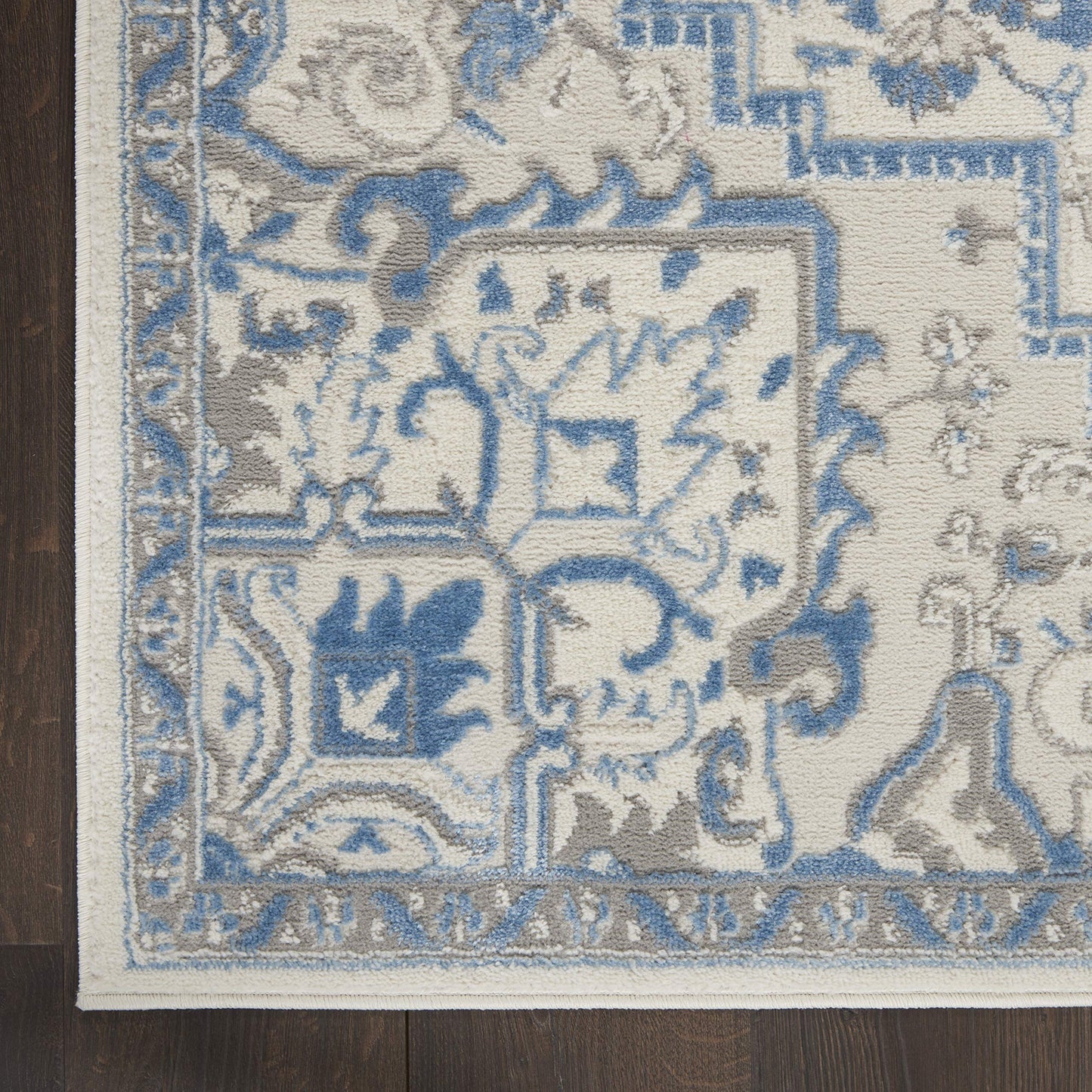 Nourison Home Elation Ivory Blue 7'10" x 9'10" Area Rug - Easy Clean, Non Shedding, Bed Room, Living Room, Dining Room, Kitchen (8' x 10')