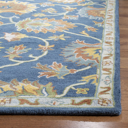 SAFAVIEH Heritage Collection Area Rug - 9' x 12', Navy, Handmade Traditional Oriental Wool, Ideal for High Traffic Areas in Living Room, Bedroom (HG654A)
