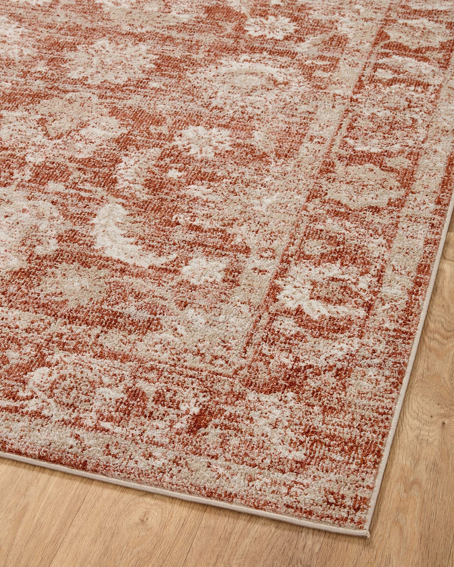 Loloi Odette Collection ODT-03 Rust/Ivory 5'-3" x 7'-9" Area Rug