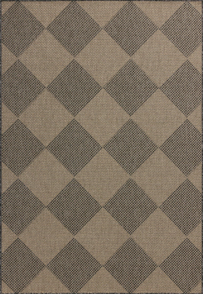 Loloi Chris Loves Julia Providence Collection PRC-04 Graphite/Sand 6'-3" x 9'-2", .12" Pile Height, Indoor/Outdoor Area Rug