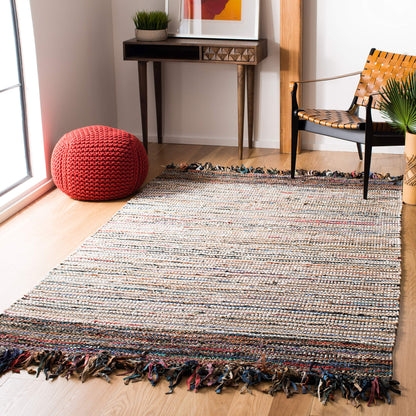 SAFAVIEH Vintage Leather Collection Area Rug - 5' x 8', Multi, Handmade Boho Fringe Leather, Ideal for High Traffic Areas in Living Room, Bedroom (VTL373E)
