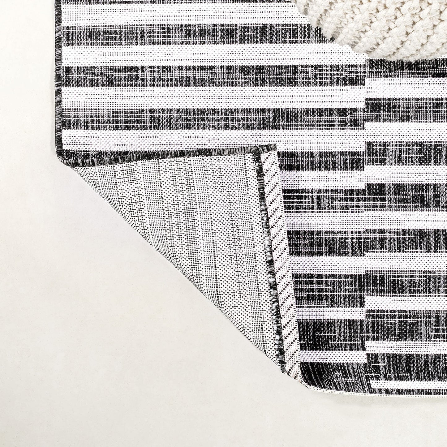 JONATHAN Y Offset Stripe Indoor Outdoor Runner Rug 2X10 Black/Ivory, Sukie Modern for Backyard, Patio, Porch, Easy-Cleaning, High Traffic, Pet-Friendly, Non-Shedding (SMB133F-210)