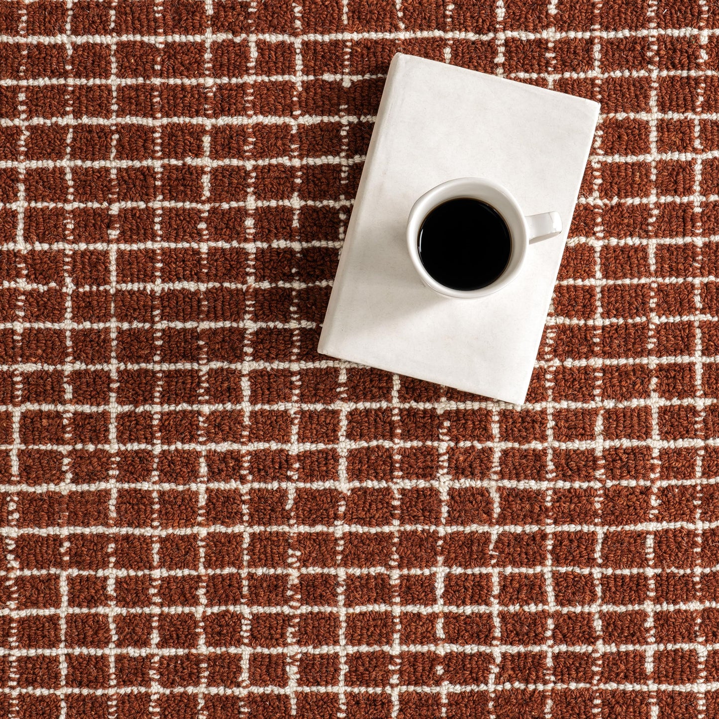 Rugs USA Melrose Chestnut/Ivory, 3' x 5', Handmade, Checked, Wool, Soft and Cozy, High Traffic, Stain Resistant, Easy Clean, Durable Area Rug for Bedroom, Living Room, Dining, Den, Entryway