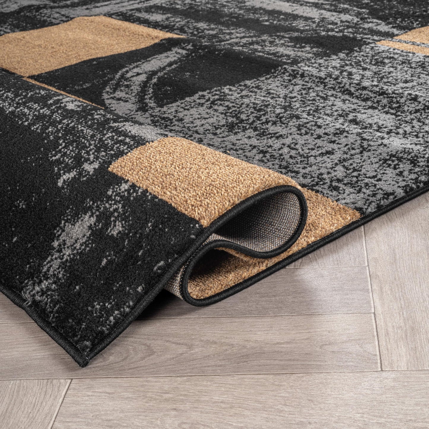 Rugshop Contemporary Circle Design Area Rug, Fade-Resistant Carpet for Living Room, Dining Room, or Home Office 2' x 3' Jute