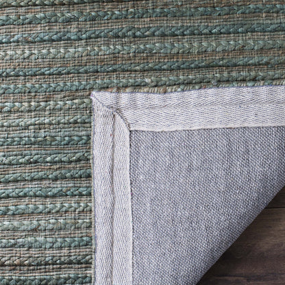 SAFAVIEH Cape Cod Collection Runner Rug - 2'3" x 8', Sage & Natural, Handmade Braided Hemp, Ideal for High Traffic Areas in Living Room, Bedroom (CAP503B)