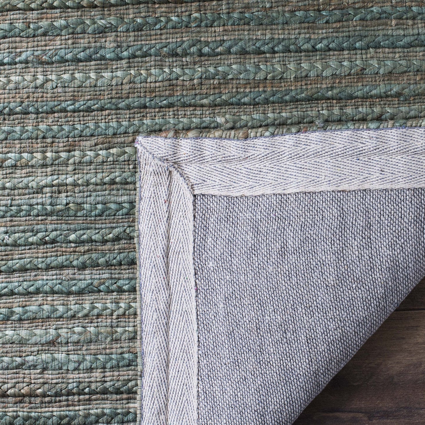 SAFAVIEH Cape Cod Collection Area Rug - 5' x 8', Sage & Natural, Handmade Braided Hemp, Ideal for High Traffic Areas in Living Room, Bedroom (CAP503B)