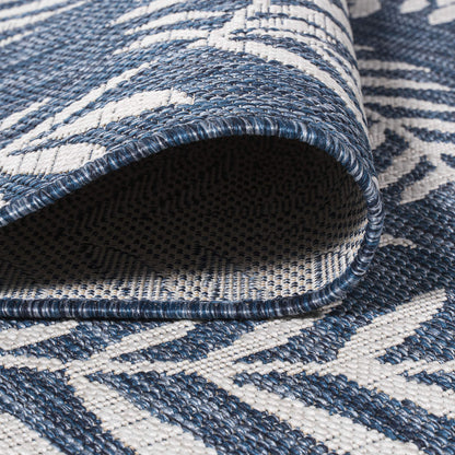 JONATHAN Y Palm Frond Indoor Outdoor Area Rug 8X10 Navy/Ivory, Nevis for Backyard, Patio, Porch, Easy-Cleaning, High Traffic, Pet-Friendly, Non-Shedding (SMB119B-8)