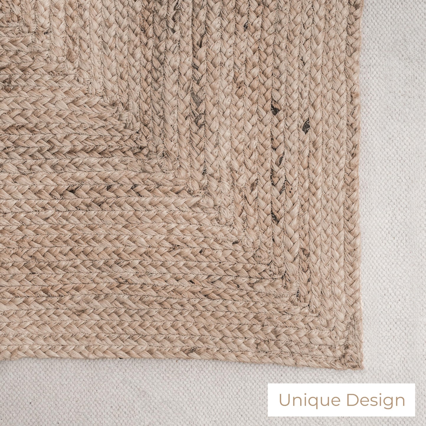 RAJRANG Large Woven Braided Jute Rug 8'x 10' - Natural Handwoven Reversible Braided Rectangle Area Rugs