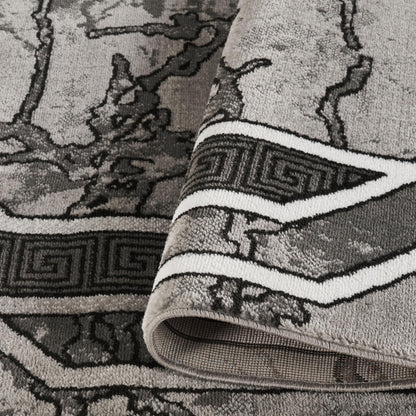 GLORY RUGS Area Rug Modern 8x10 Grey Black White Soft Contemporary Floor Gray Carpet with Premium Fluffy Texture for Indoor Living Dining Room and Bedroom Area