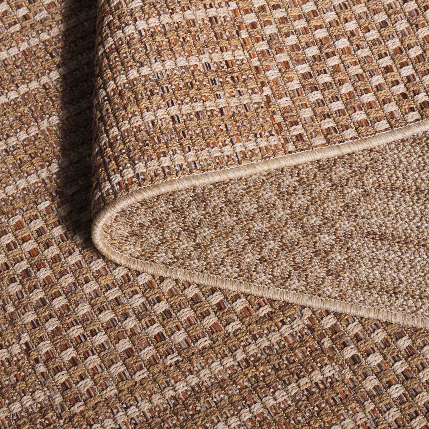 SAFAVIEH Washable Rug Outdoor Sisal All-Weather Collection - 4' x 6', Natural & Brown, Non-Shedding & Easy to Clean, Ideal for Patio, Backyard, Mudroom (SAW648B)