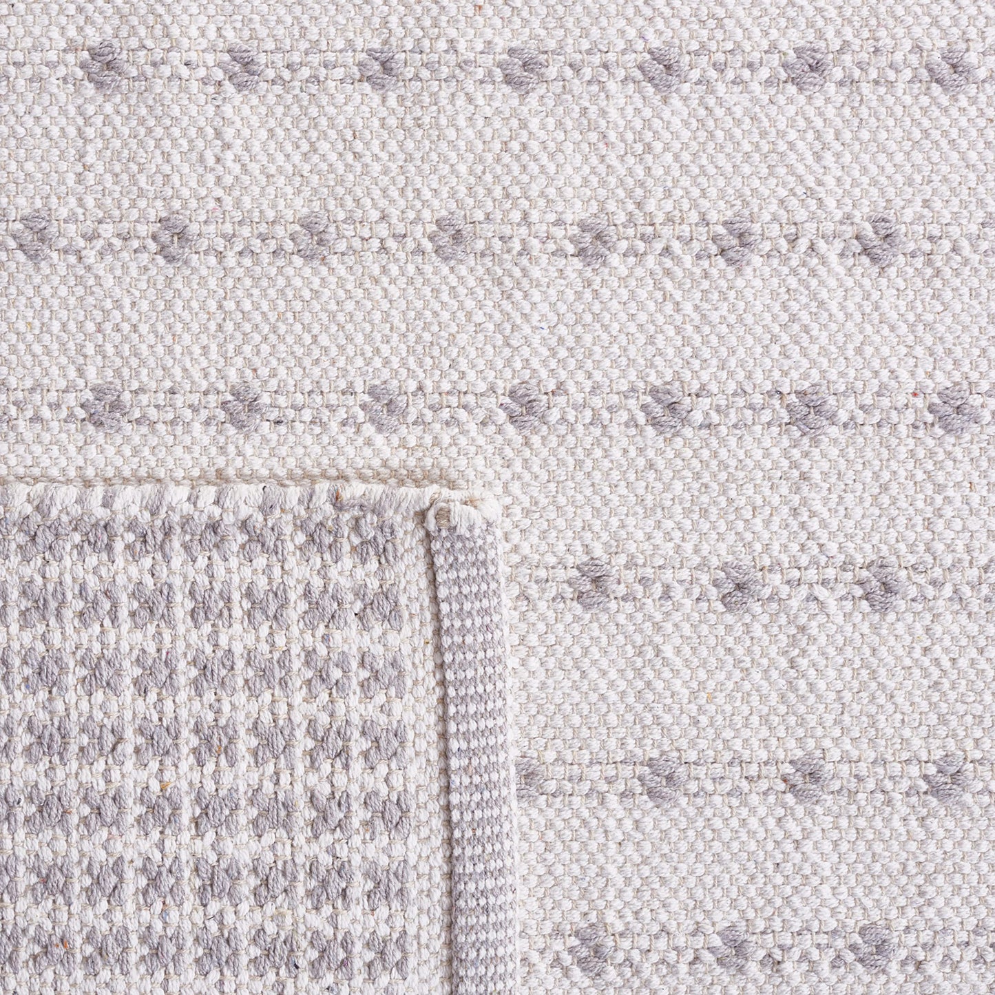 SAFAVIEH Montauk Collection Area Rug - 6' x 9', Light Grey & Ivory, Flat Weave Cotton Design, Easy Care, Ideal for High Traffic Areas in Living Room, Bedroom (MTK714G)