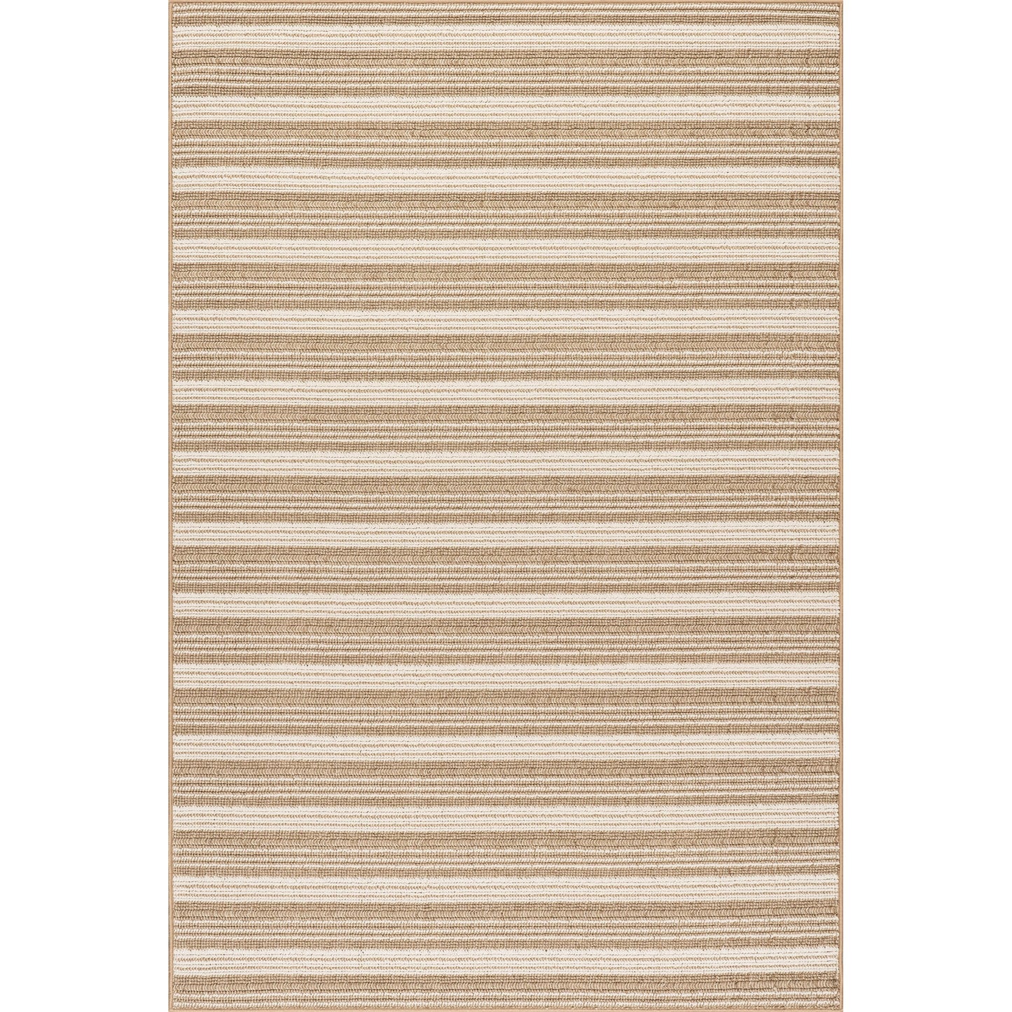 nuLOOM 4' x 6' Plush Indoor/Outdoor Area Rug, UV-Resistant, Long Loop Construction, Oeko-TEX Certified, Paito, Balcony, Hermine Brown
