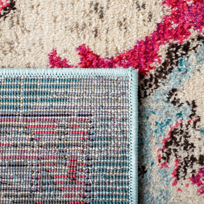 SAFAVIEH Madison Collection 8' x 10' Light BlueFuchsia MAD484K Boho Chic Medallion Distressed Non-Shedding Living Room Dining Bedroom Area Rug