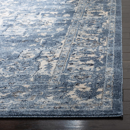SAFAVIEH Charleston Collection Area Rug - 9' x 12', Navy & Creme, Oriental Distressed Design, Non-Shedding & Easy Care, Ideal for High Traffic Areas in Living Room, Bedroom (CHL411N)